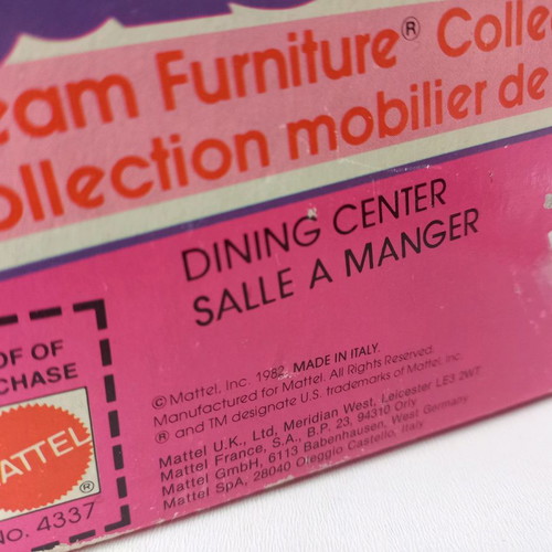 Barbie Dream Furniture Collection Dining Center 1982 Mattel new