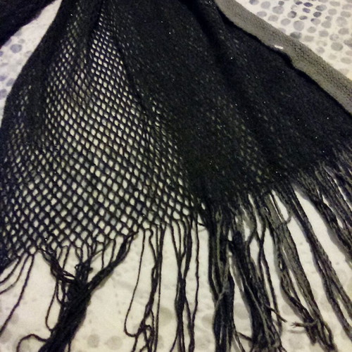 Double-sided scarf 46x170 like new, dark green