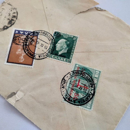 Envelopes with stamps and postmarks from the 1940s used, set of 2
