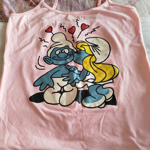 Smurfette T-shirt new, medium, pink