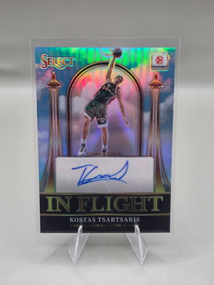 2025-26 Panini Select EuroLeague Kostas Tsartsaris In Flight Auto /75 #4 card