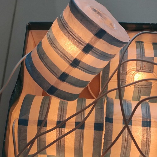 Chain with 10 paper lanterns with Greek flag designs, 3.3m cable