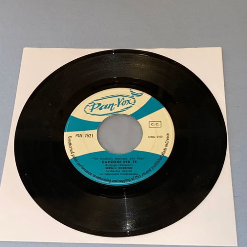 Sergio Endrigo 2 used 45 RPM vinyl records Greek pressing