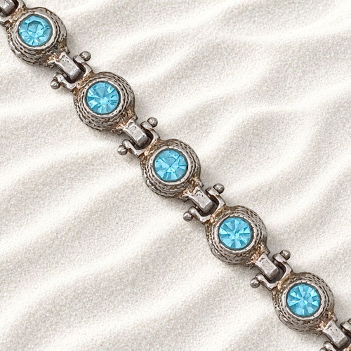 Handmade Gianniotiko bracelet silver 925 with aquamarine stones new