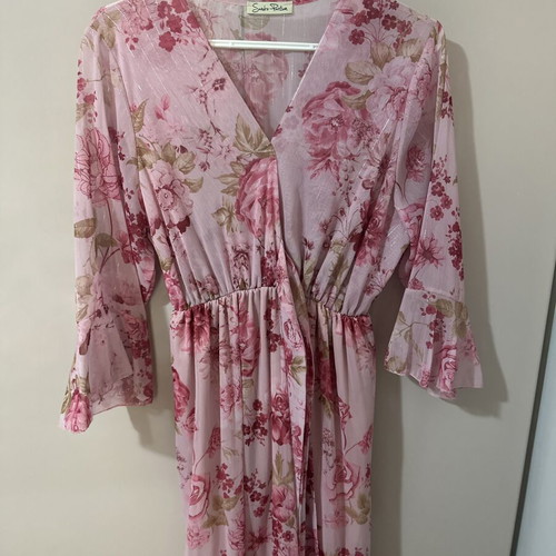 Pink floral maxi dress, one size, Despy Boutique