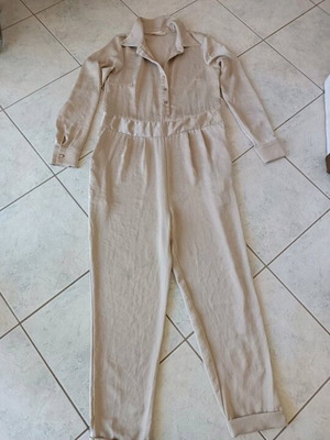 On Line satin jumpsuit, beige, size S