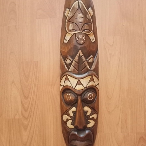 TIKI mask like new, hand crafted wood, Indonesian-African-Hawaiian tribal