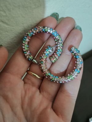 Hoop earrings used, colorful, impressive