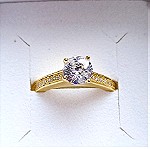  Μονόπετρο δαχτυλίδι με ζιργκόν πέτρα  925 χρώμα χρυσό