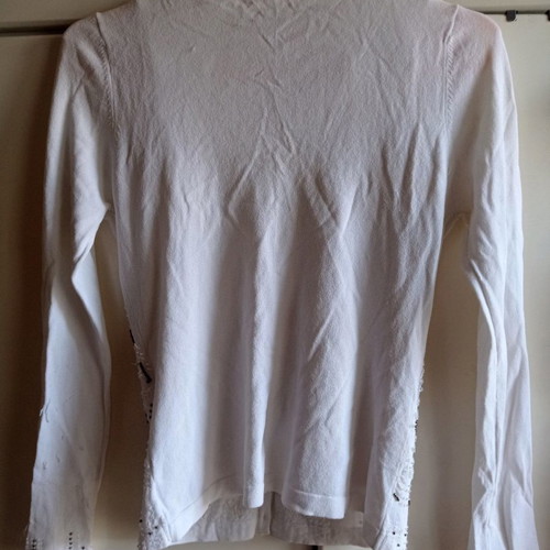 Top and jacket set Esti in black, white and ecru