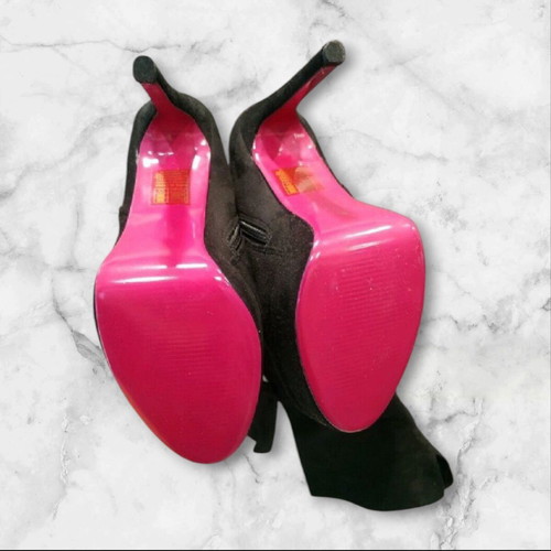 Black High Boots New With 13cm Heel Size 37