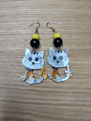 Cat earrings SK61 new, unworn