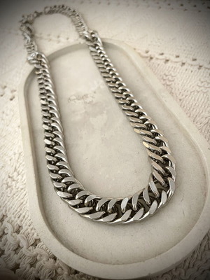 Unisex extra long stainless steel chain necklace 60cm