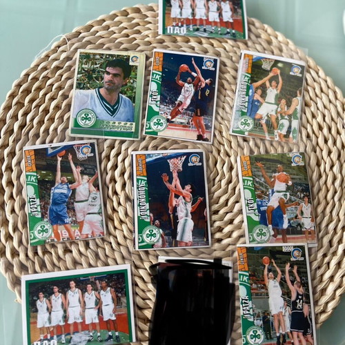 Panathinaikos stickers used 9 pieces 1997