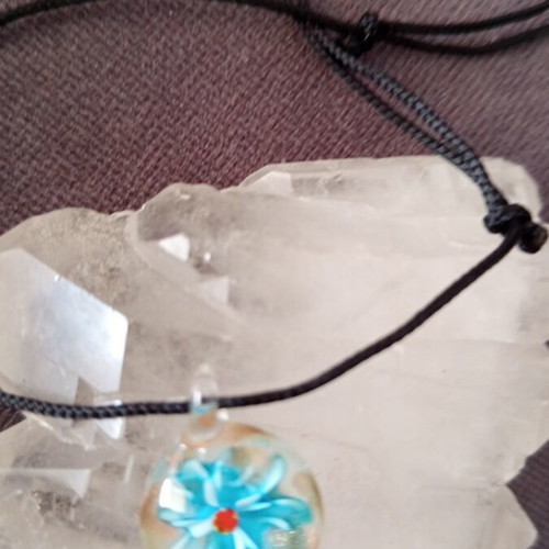 Murano necklace new, red and turquoise