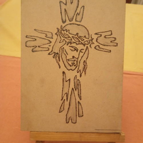 Handmade pyrography on wood, new