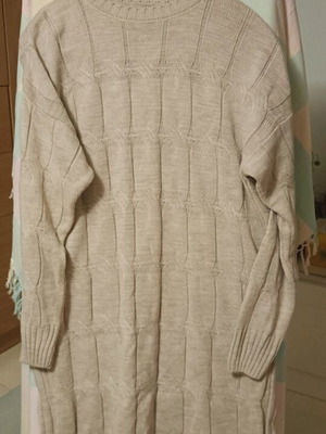 Wool dress like new, beige, size XL