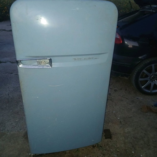 Westinghouse refrigerator used, collectible from 1950 with wear