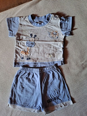 Carter's cotton summer set used, short sleeve shirt and shorts 6-9 months