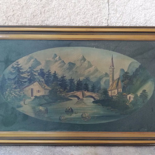 Old landscape painting used from the 1960s