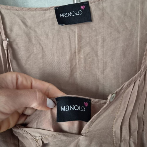 Manolo double dress one size beige and brown like new