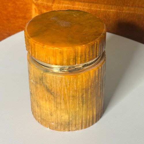 Vintage Italian jewelry box made of genuine alabaster, used