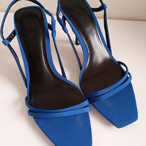 Zara satin women's sandals size 39 like new blue