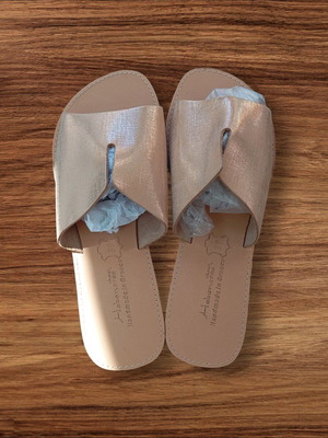 Women's handmade sandals new, size 39, beige