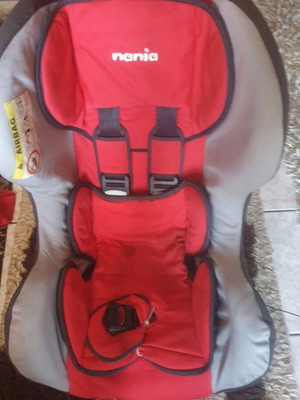 Baby car seat used, red and black