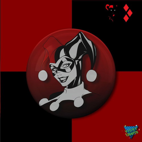 Harley Quinn pins set 6 pieces 2.5cm new