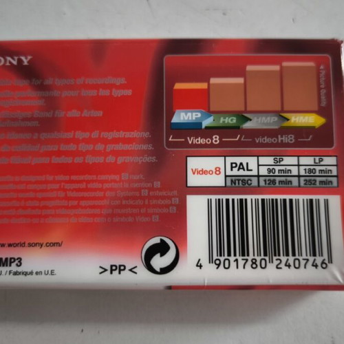 Sony Video 8 P5-90MP3 cassette, 90 minutes