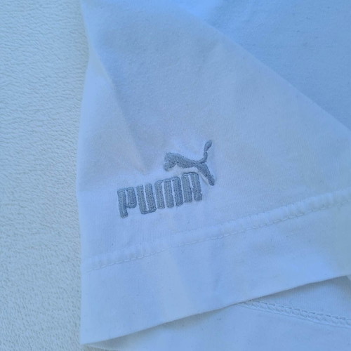 Puma Athletic Wear men's vintage 90s Y2K cotton polo shirt XXL white