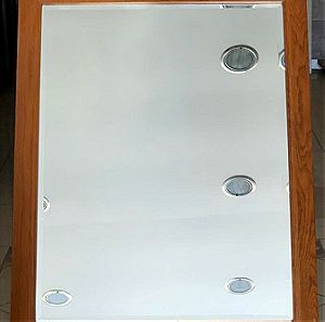 Ξυλινος Καθρέπτης 100x80cm σε μπεζ καφέ χρώμα Καθρέπτης σαλονιού τραπεζαρίας υπνοδωματίο μπανιο χωλ