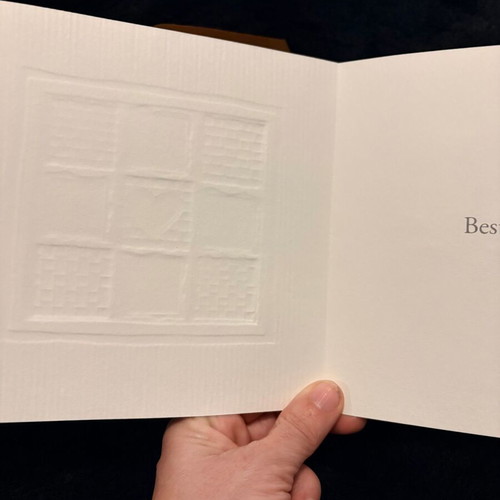 Collectible Art Card "Best Wishes" like new with gold embossed details