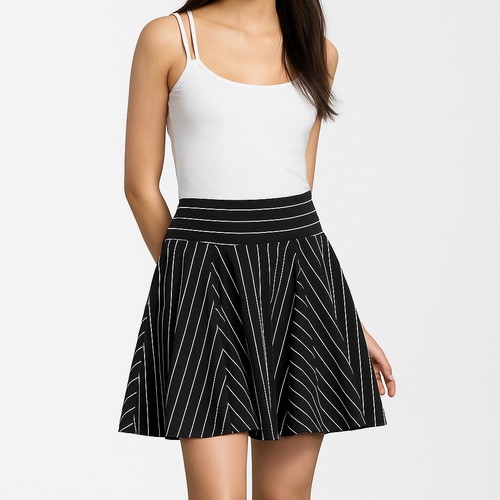 Zara striped skirt black white like new, A-line, size S