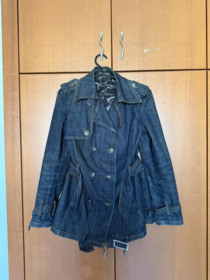 Vintage denim jacket trench coat for women, like new, size M