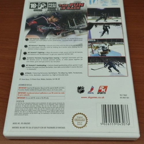 NHL 2K9 Wii game used, complete and very good condition