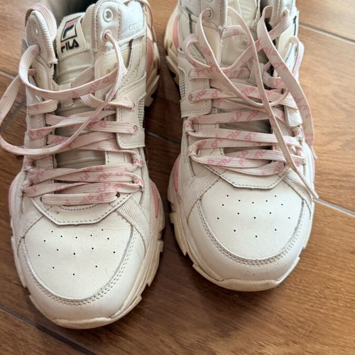 Fila athletic shoes like new, size 41.5, white and pink