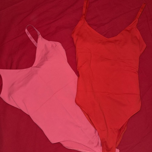 Zara bodysuits 2-pack, pink and red, size S