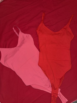 Zara bodysuits 2-pack, pink and red, size S
