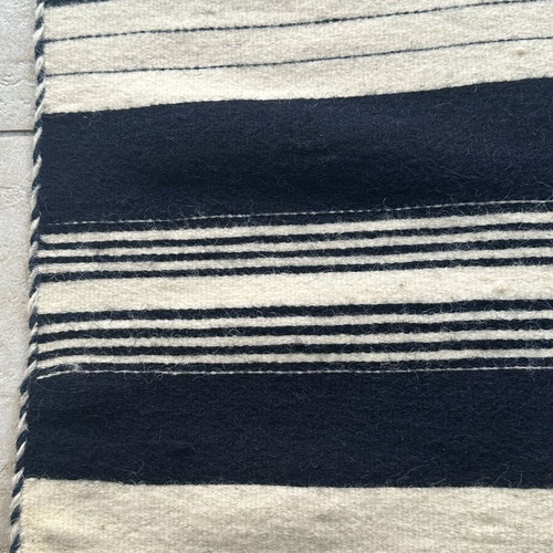 Vintage Handmade Wool Striped Rug 153x183cm used