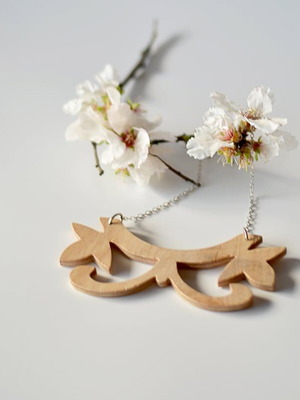 Boho chic ξύλινο κολιέ κατόπιν παραγγελίας με αλυσίδα χειροποίητο