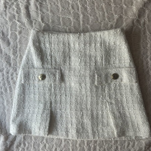 Zara White Textured Mini Skirt New with Tags Size XS