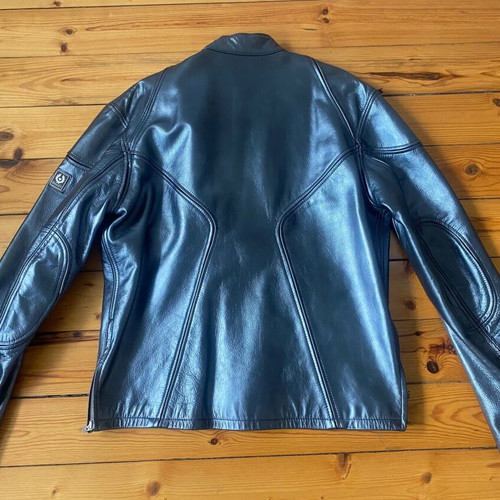 Belstaff Xelion leather motorcycle jacket metallic gray like new, size XXL