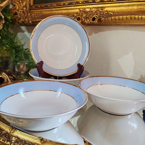 Doulton Bruce Oldfield 2004 porcelain bowls set of 4, gold trim