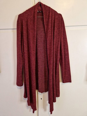 Long Bordeaux Cardigan like new, size S/M