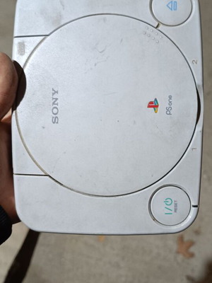 Sony PS one PS1 Slim console used, chipmodded with original SCPH-114 power supply
