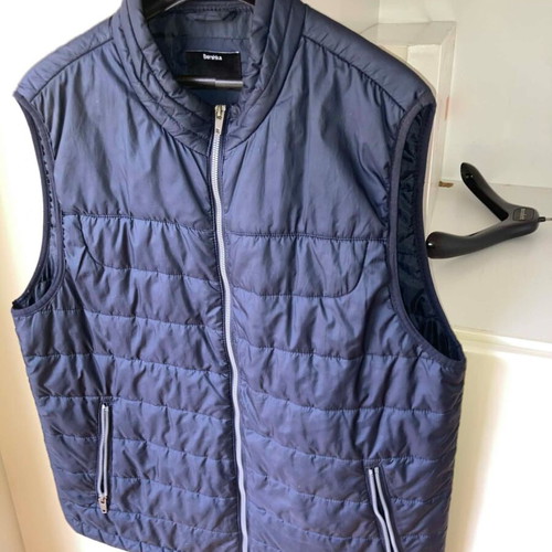 Berska Men's Sleeveless Jacket used No XL,L navy blue