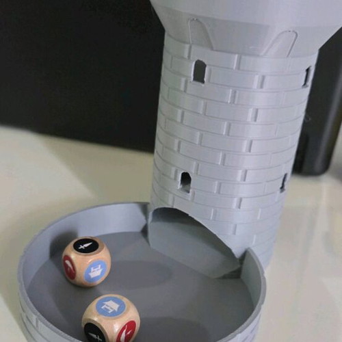 Dice tower like new, height 15cm, disc diameter 10cm