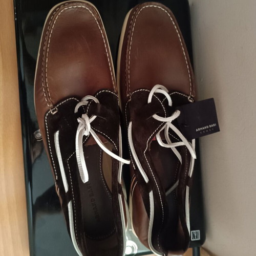 Armand Basi boat shoes new, size 45-46, brown leather